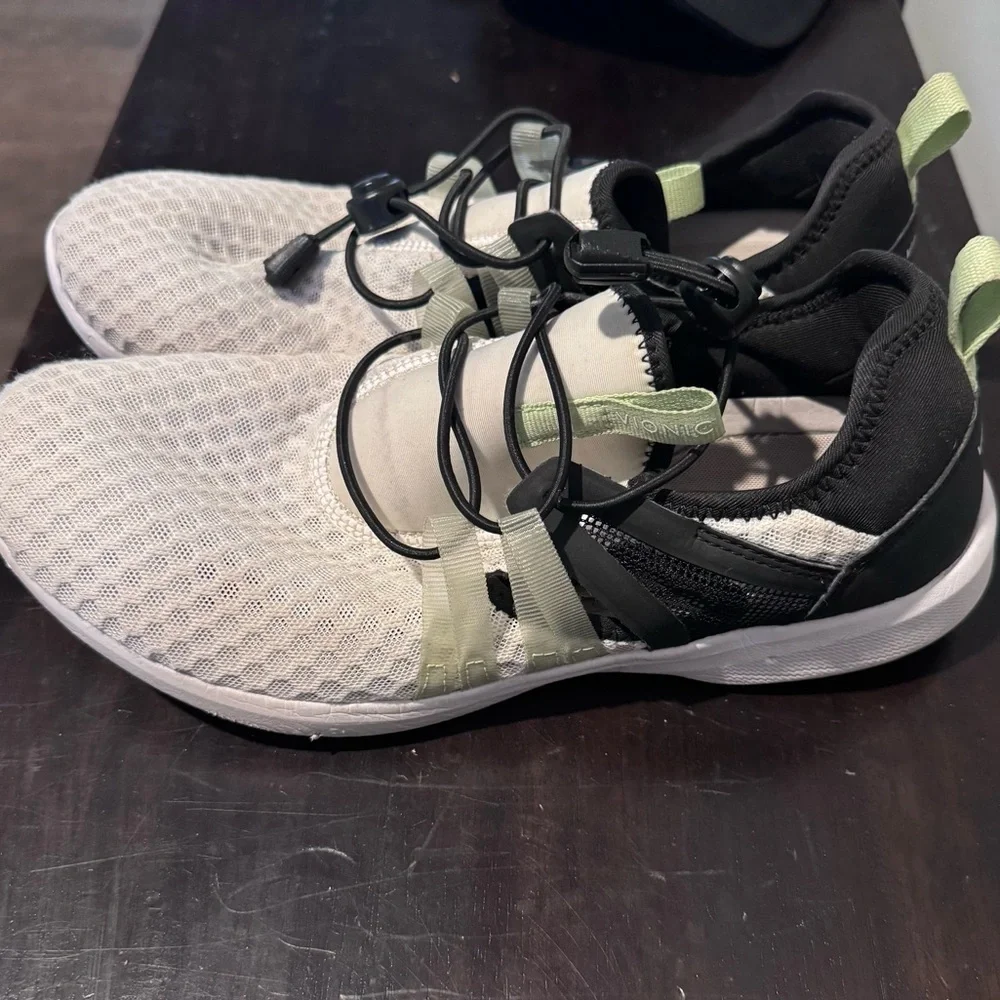 Vionic Adore Women's Athletic Sneakers in Black, White, and Light Green
